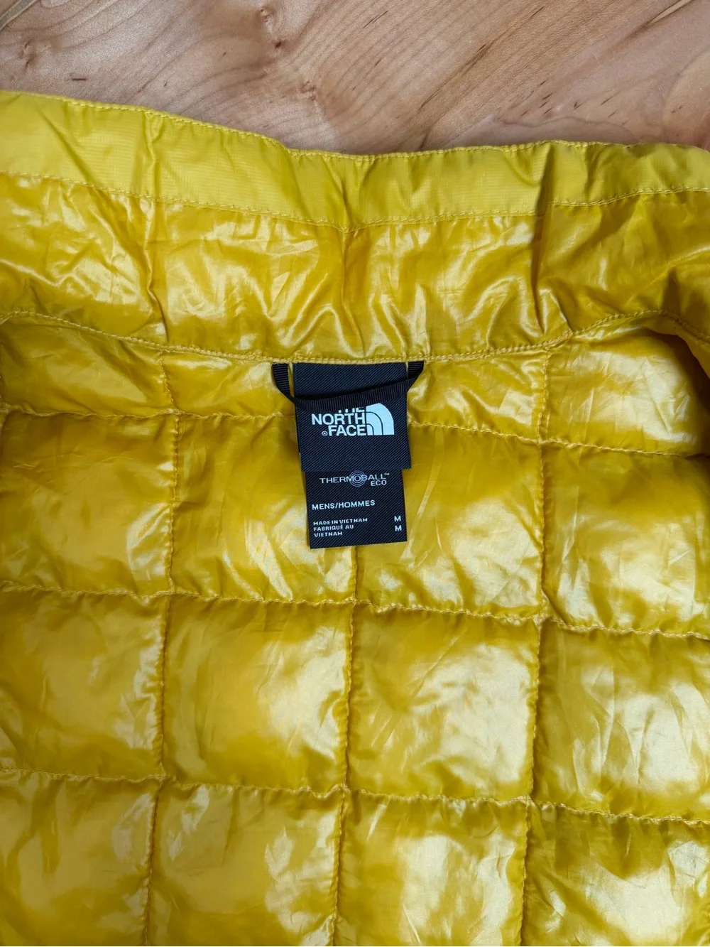 The North Face ThermoBall Eco Men’s Vest Size M Yellow Lightweight Puffer